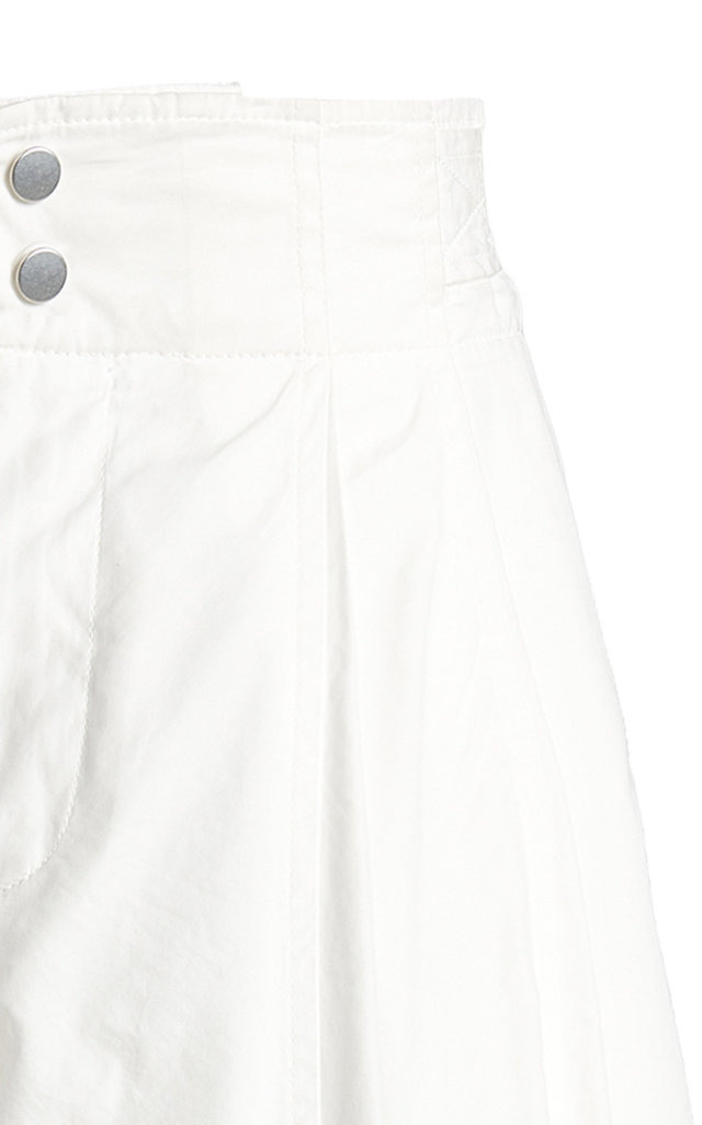 Pleated Cotton Tapered Trousers white - 3
