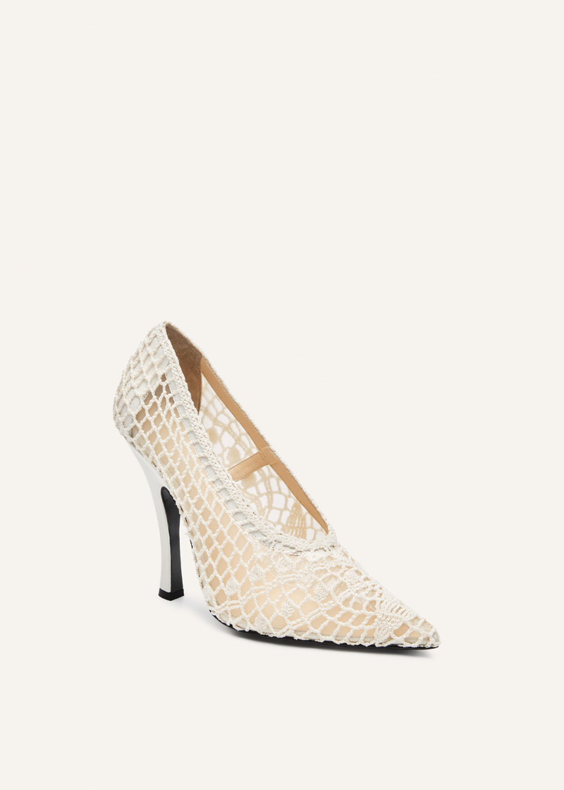 MAGDA BUTRYM Sculptural crochet pumps in cream outlook