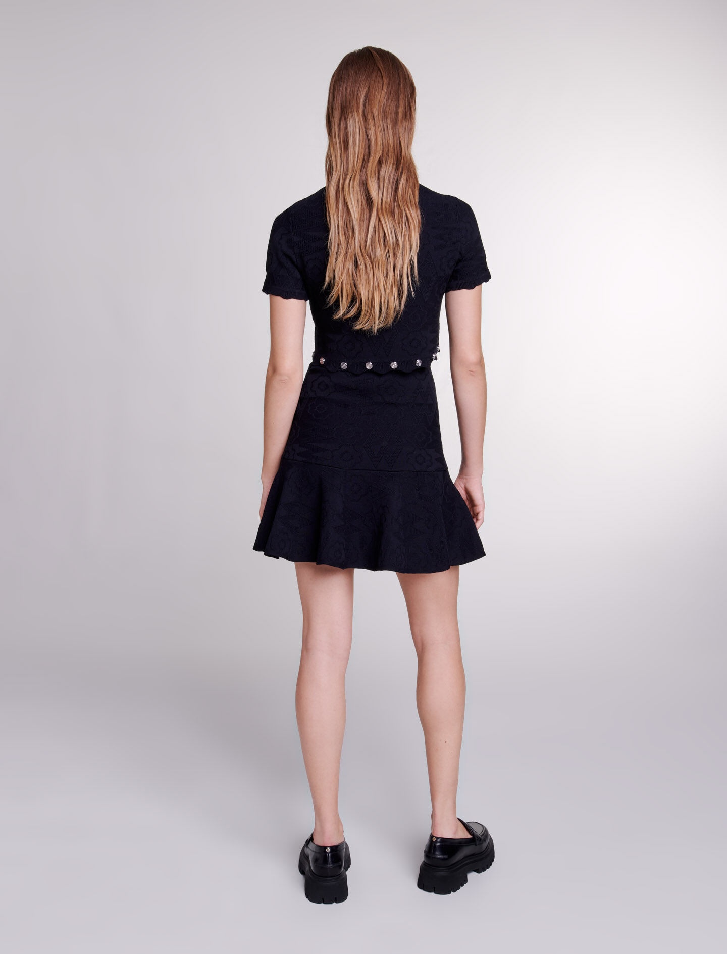Trompe l'œil knit mini dress - 5