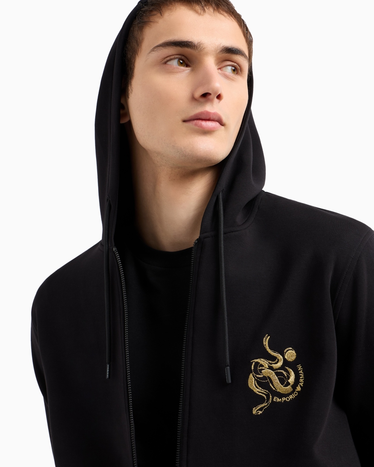 DOUBLE-JERSEY HOODED ZIP SWEATSHIRT WITH LUNAR NEW YEAR EMBROIDERY - 5