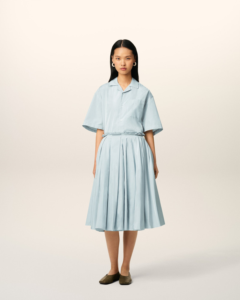 AMI Paris BLUE TAFFETAS MIDI COROLLA SKIRT outlook