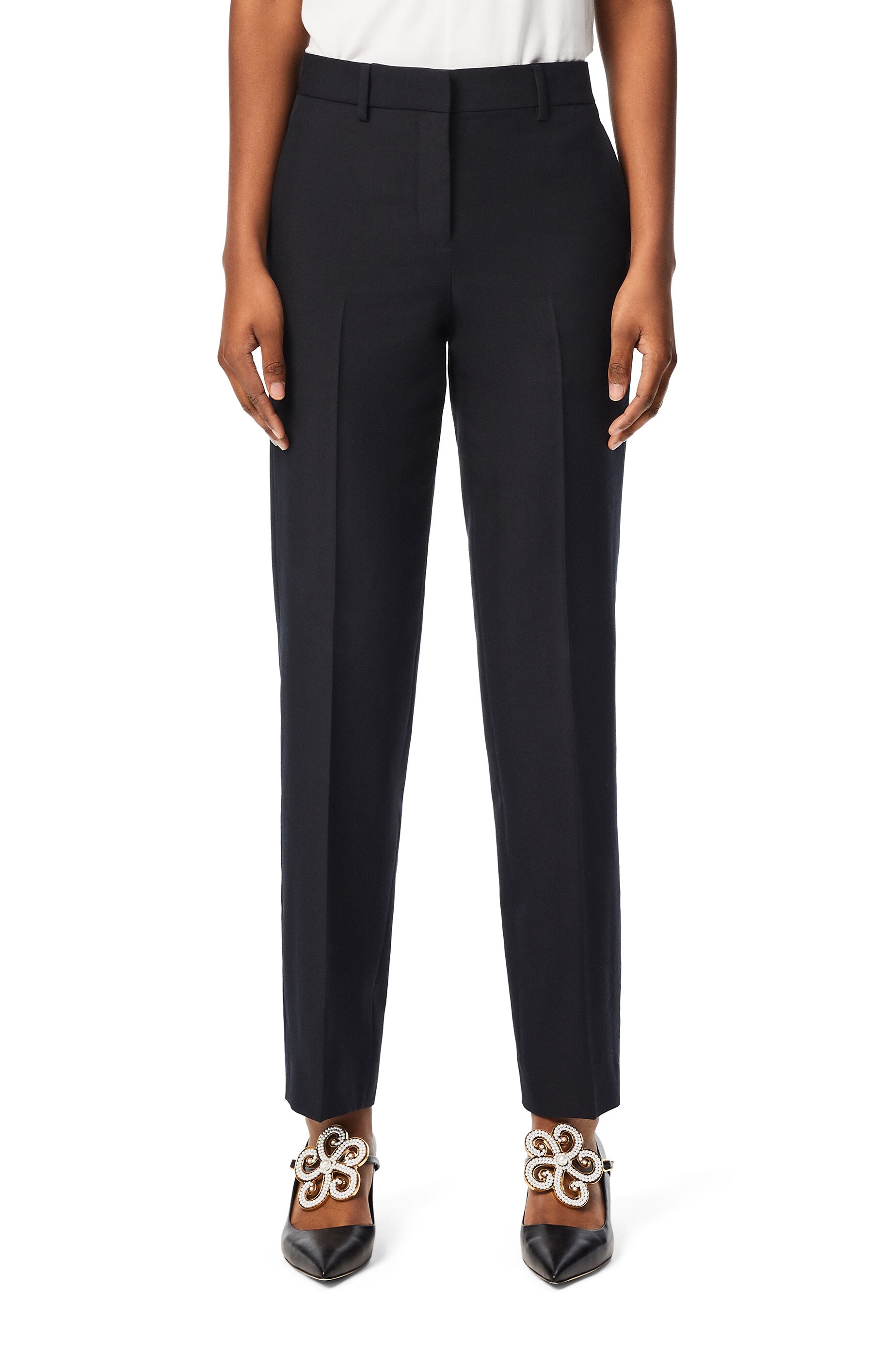 Tapered trousers in wool and silk - 3