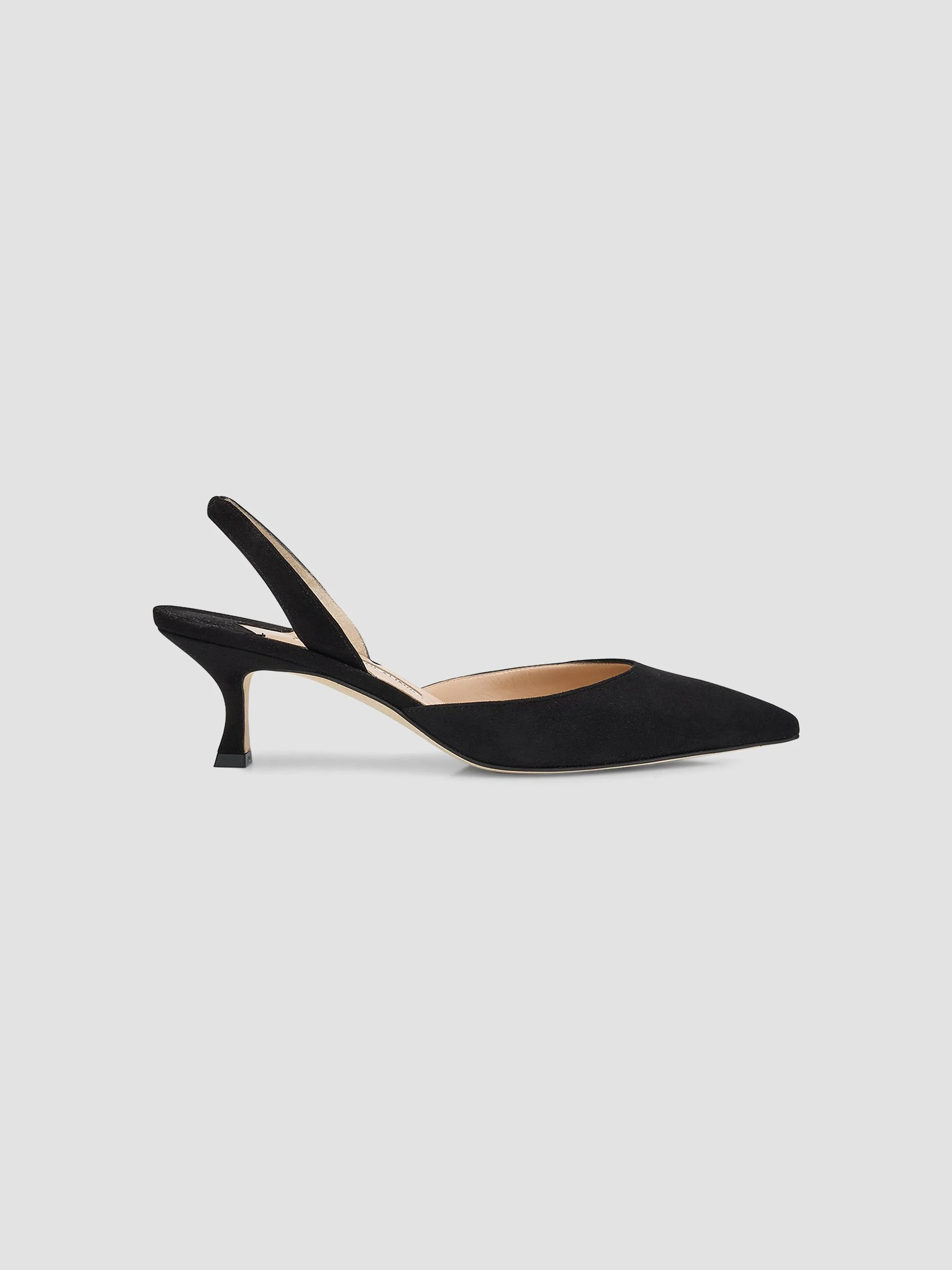 Women's Carolyne 50MM Suede Slingback Pumps - Black - 1