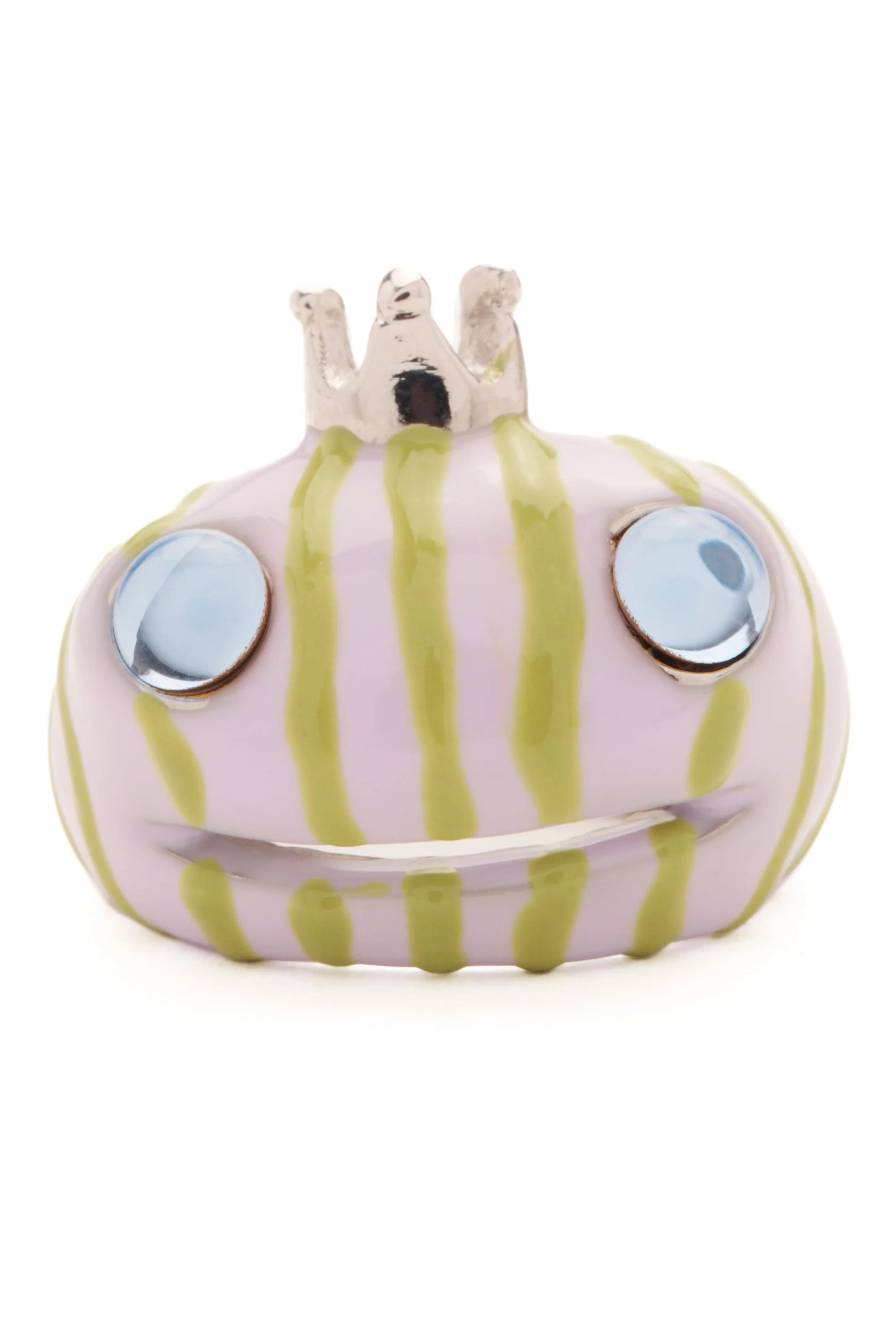 LILAC GREEN STRIPE FROG PRINCE RING - 1
