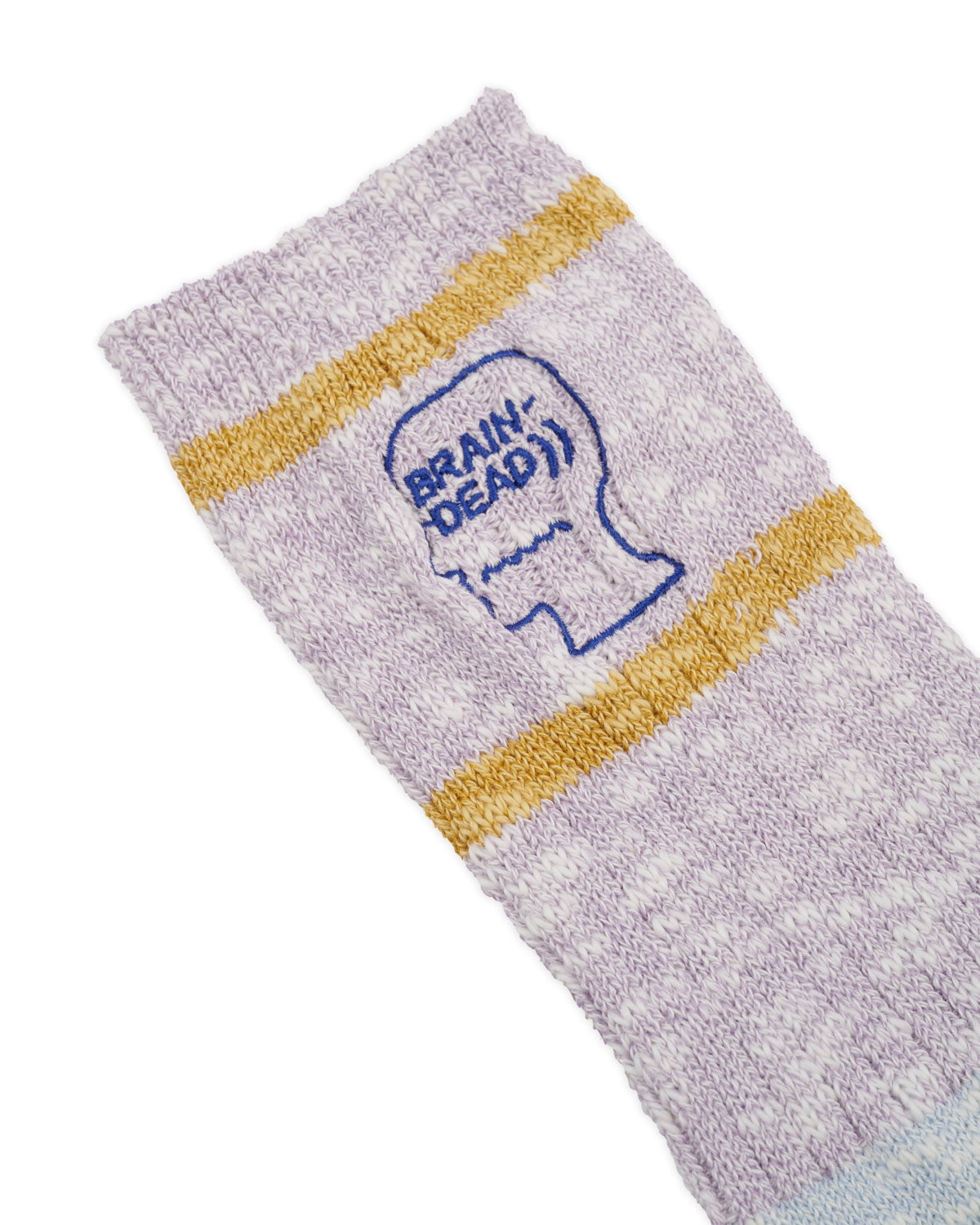 Slub 2 Stripes Crew Sock - Light Blue - 3
