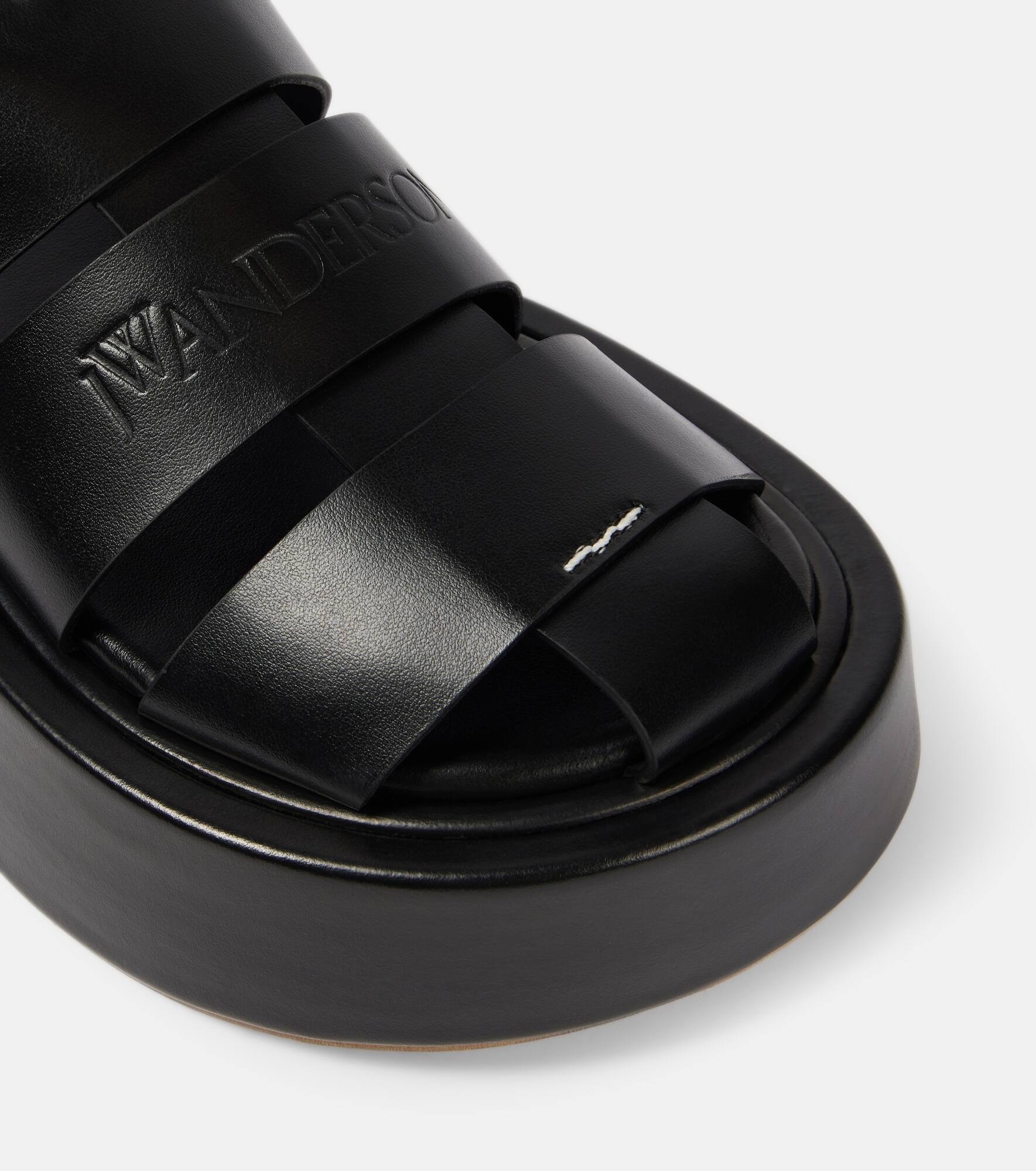 Fisherman leather platform sandals - 5