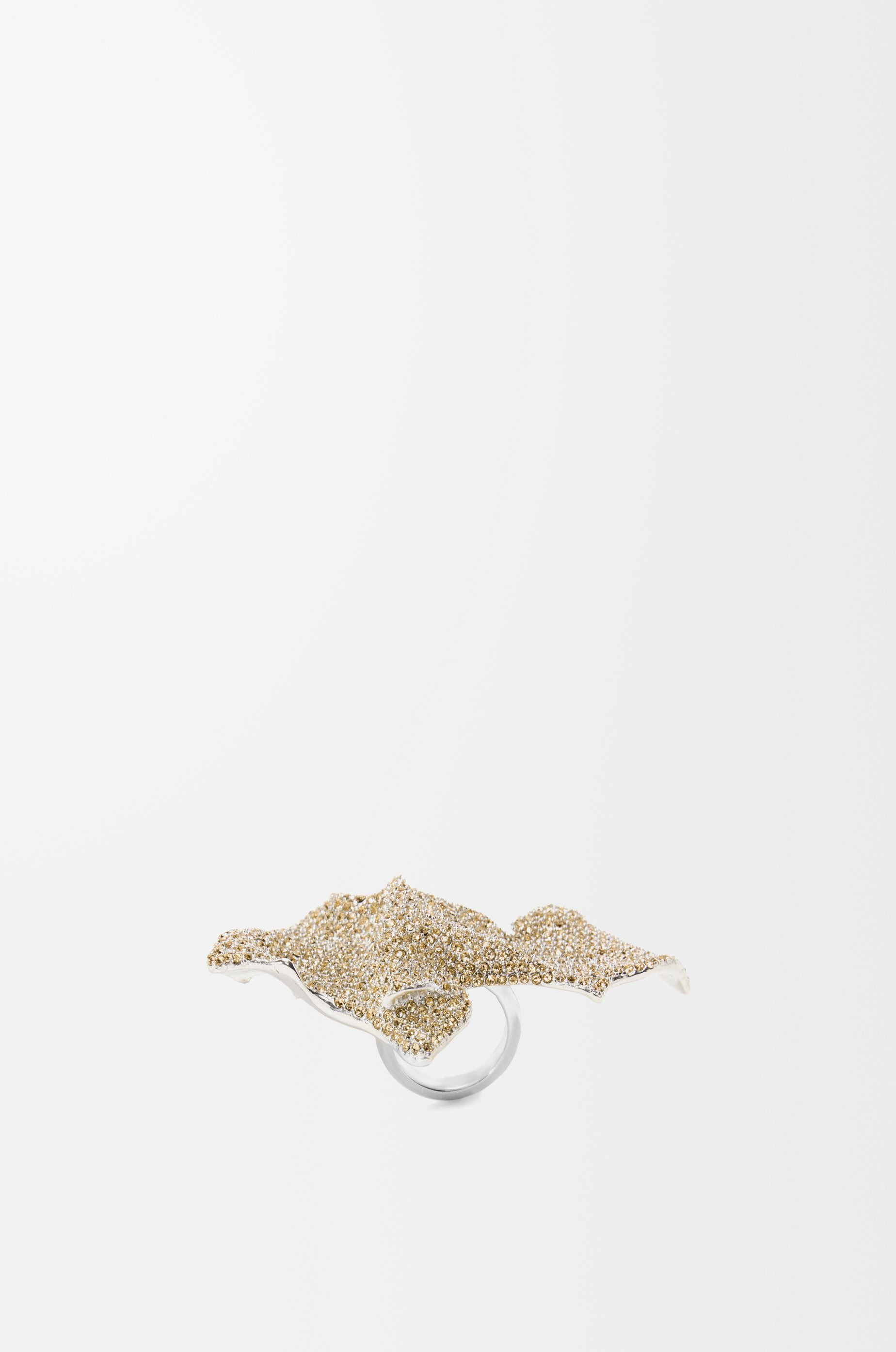 Glitter Fragment large ring in sterling silver and crystals - 5