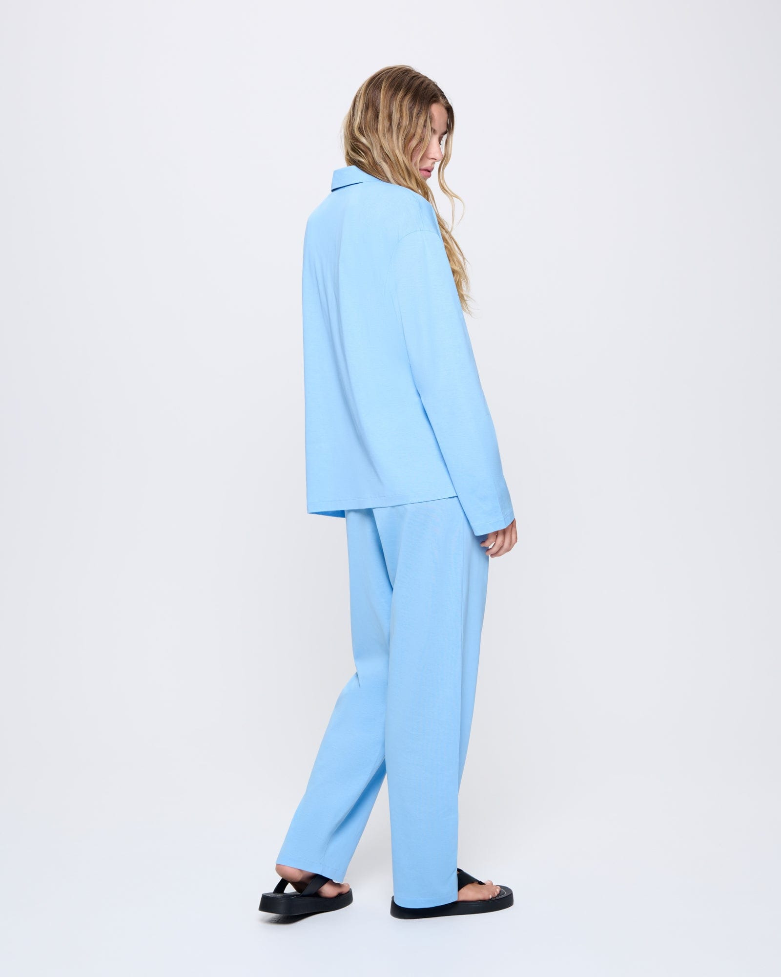 Womens 365 Lightweight Long Pyjama Set - Lake Blue - 5