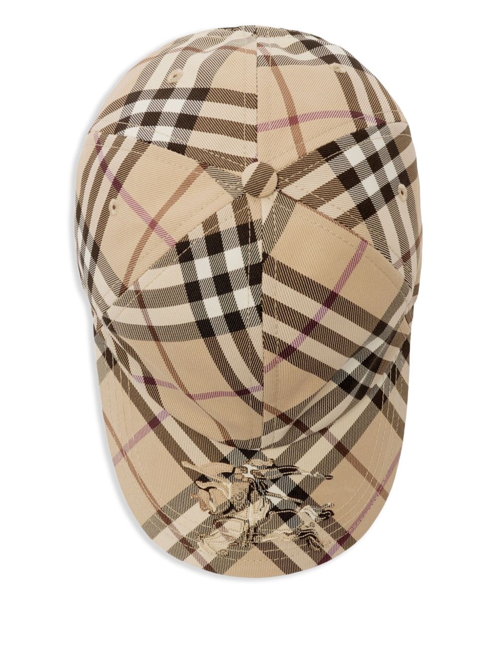 check pattern twill baseball cap - 3