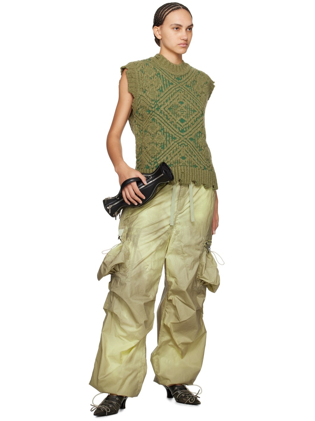 Khaki Balloon Cargo Pants - 4