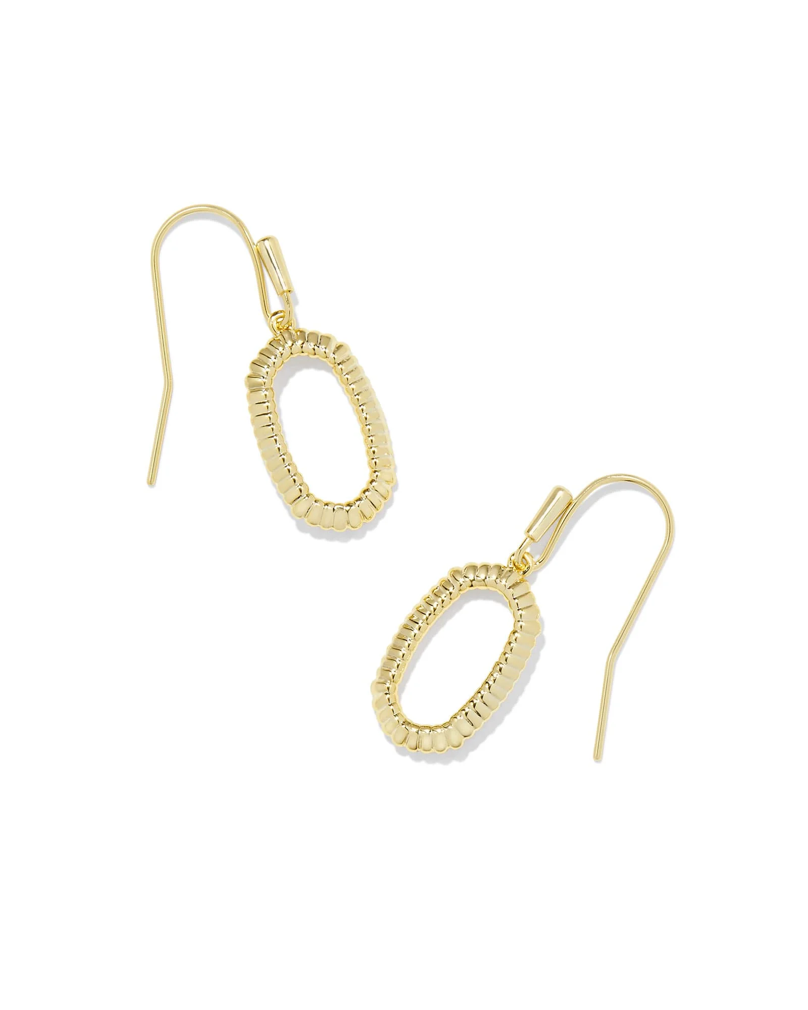 Lee Gold Ridge Open Frame Earrings - 1