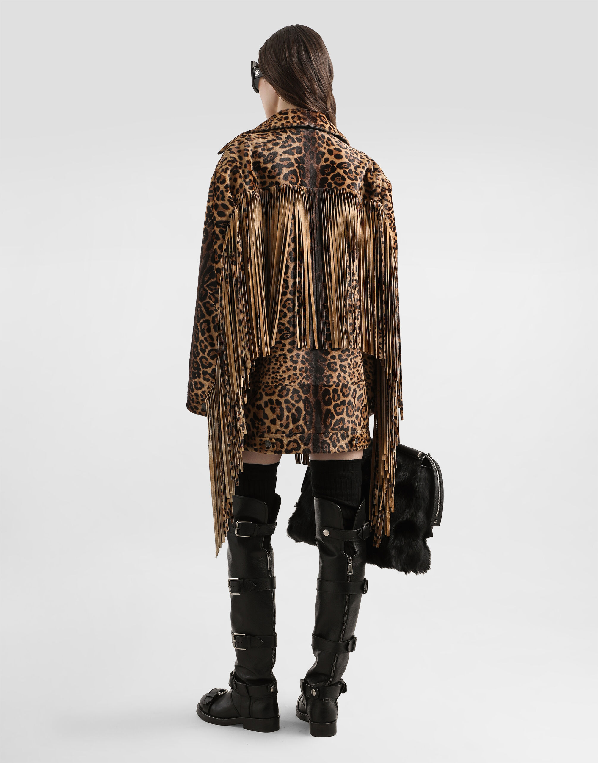 Leopard-print fringed jacket - 3