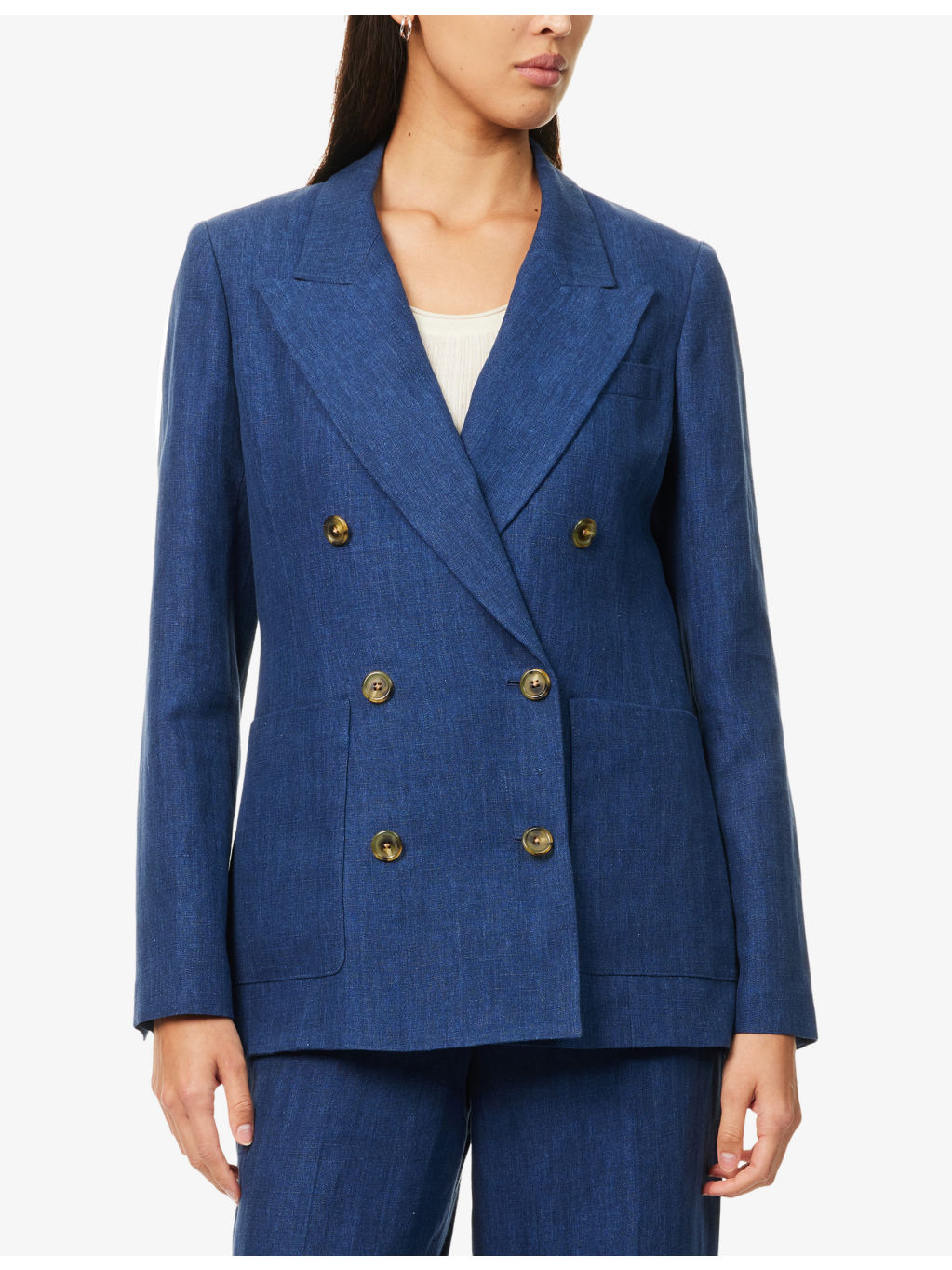 Citizens of Humanity x Argent Chelsea Peak-Lapels Linen Blazer - 3