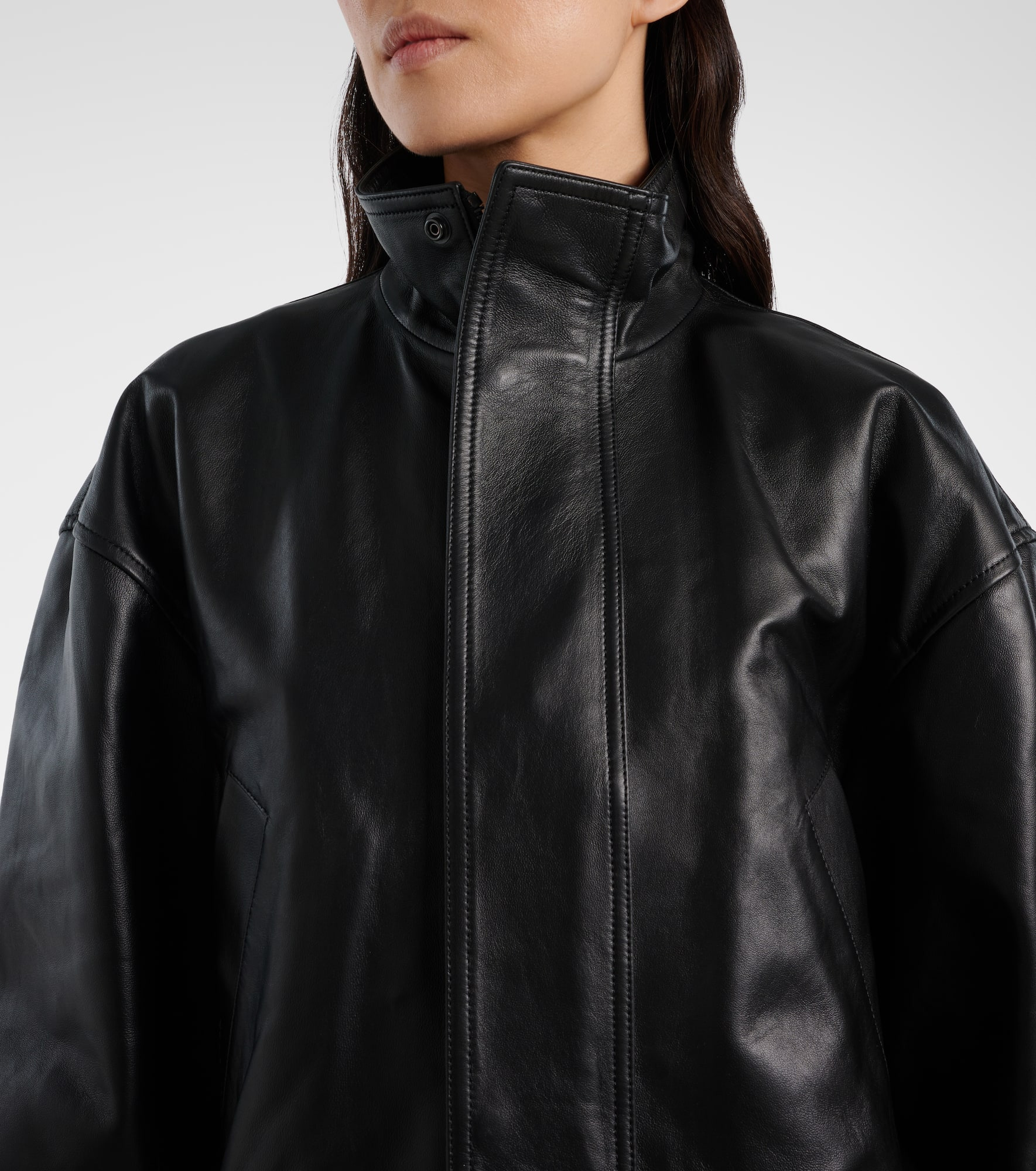 Leather blouson - 4