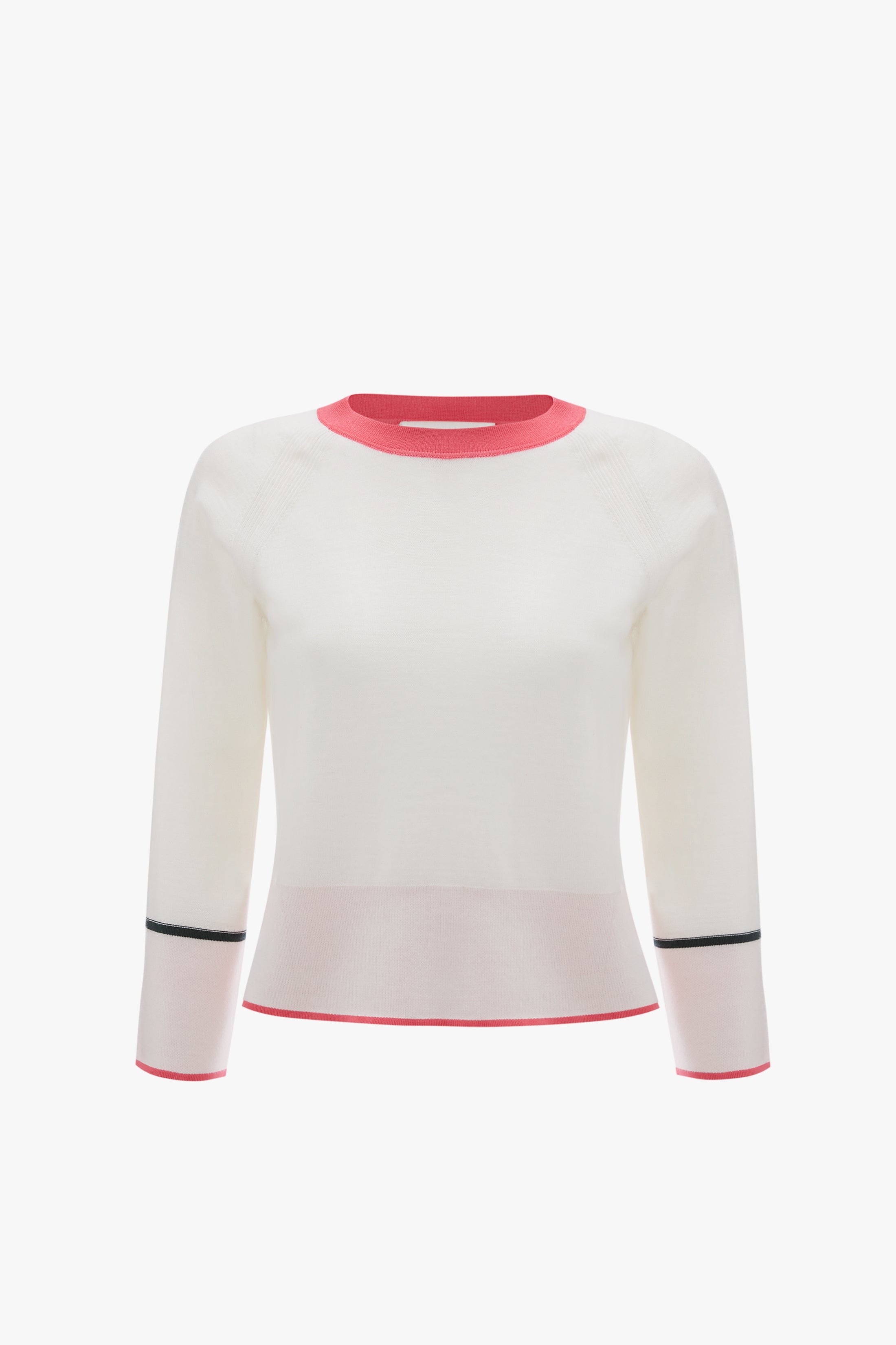 Raglan Sleeve Jumper in White - 1