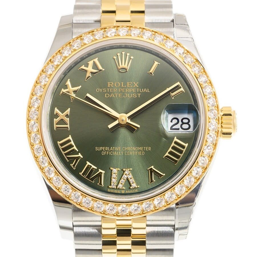 Rolex Datejust 31 Green Diamond Dial Ladies Steel and 18kt Yellow Gold Jubilee Watch 278383GNRDJ - 2