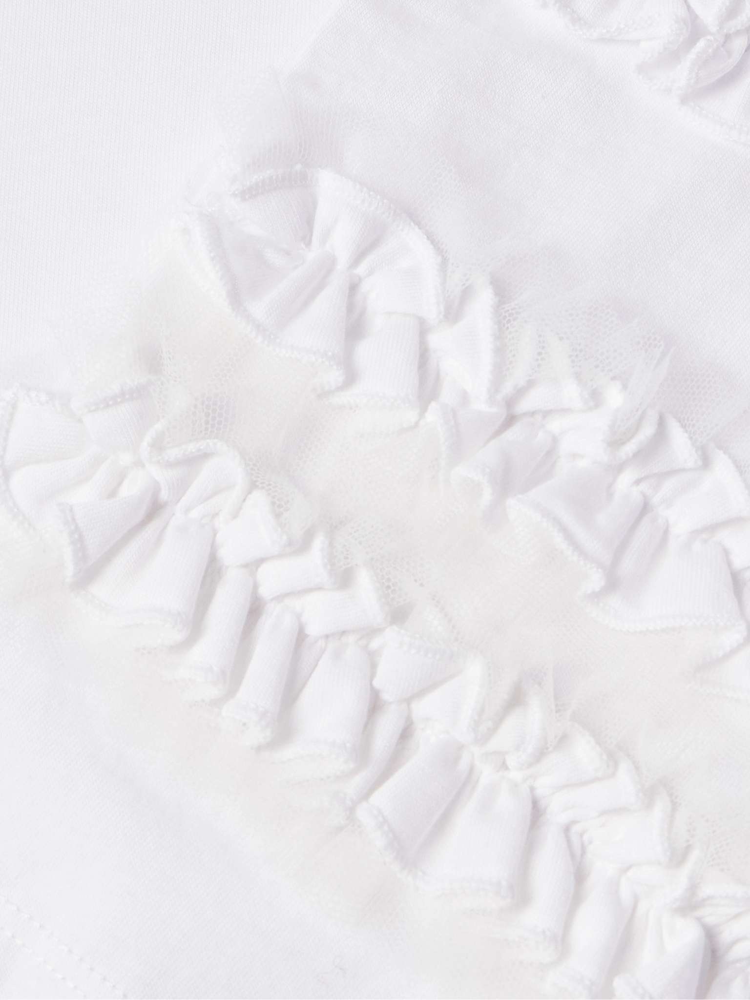 Ruffled Tulle-Trimmed Cotton-Jersey T-Shirt - 4