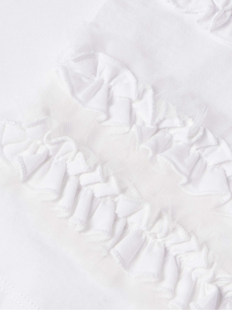 Ruffled Tulle-Trimmed Cotton-Jersey T-Shirt 4