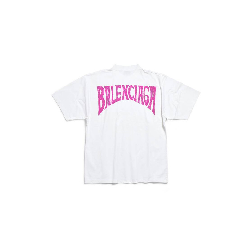 BALENCIAGA Women's Balenciaga Hand-drawn T-shirt Medium Fit in White outlook