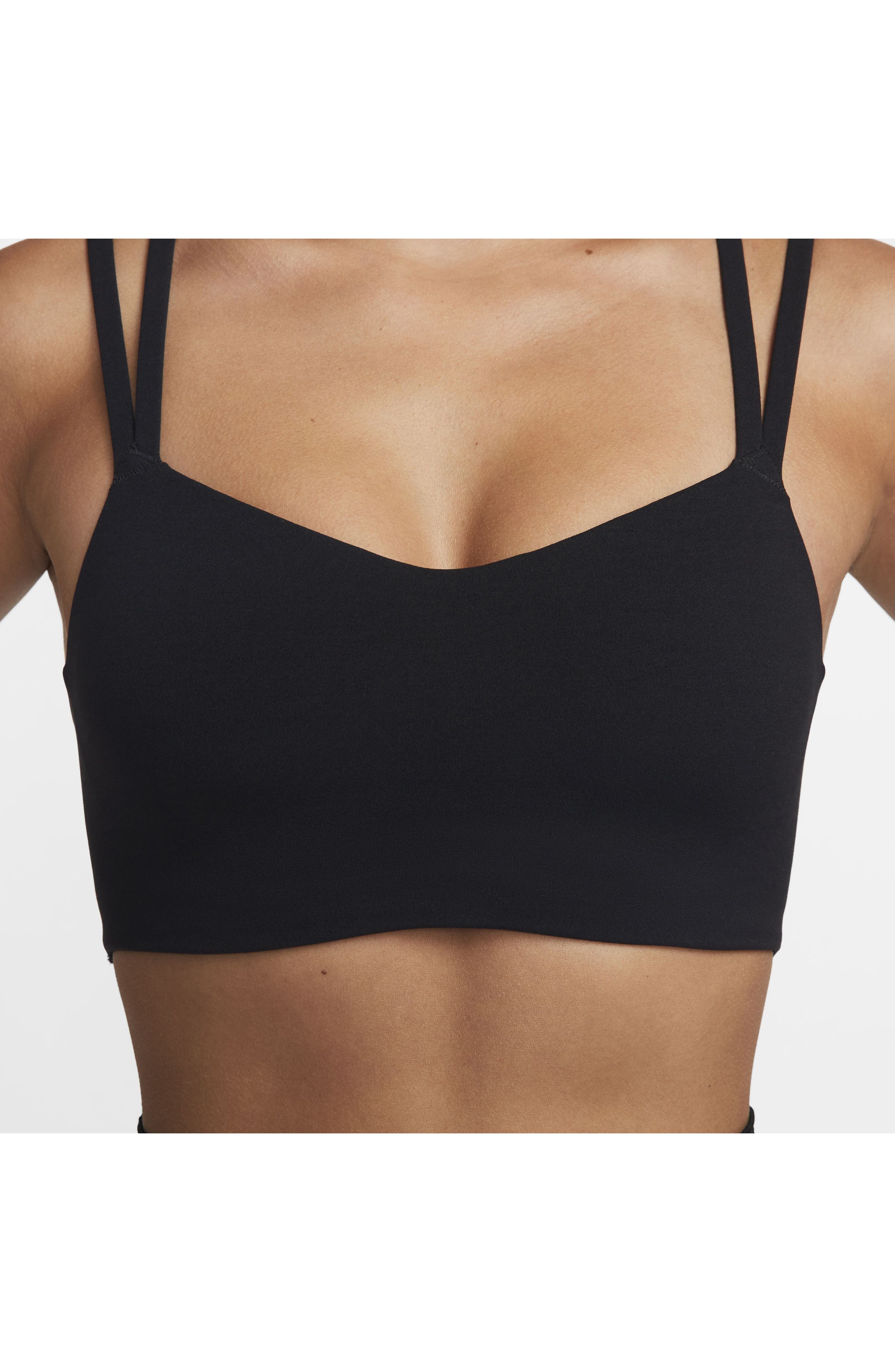 Nike Zenvy Strappy Light-Support Padded Sports Bra in 010 Black/sail at Nordstrom - 8