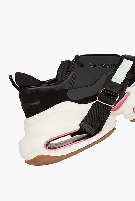 Black leather, suede and nylon B-Bold low-top sneakers with straps - 6