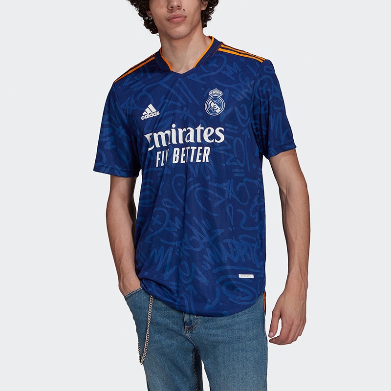 adidas Real Madrid Away Player Edition Soccer/Football Sports Short Sleeve Jersey Blue GM6775 - 3