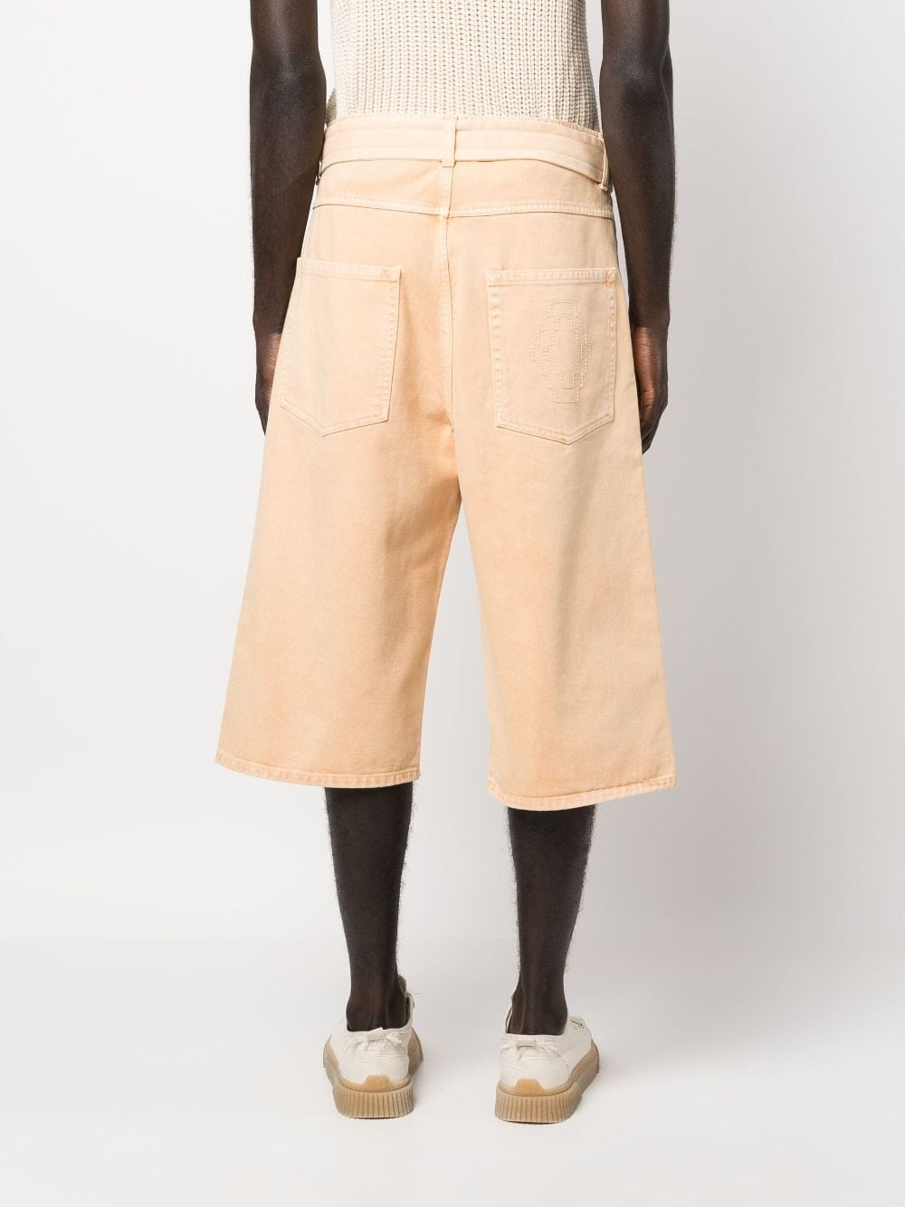 belted denim Burmuda shorts - 4