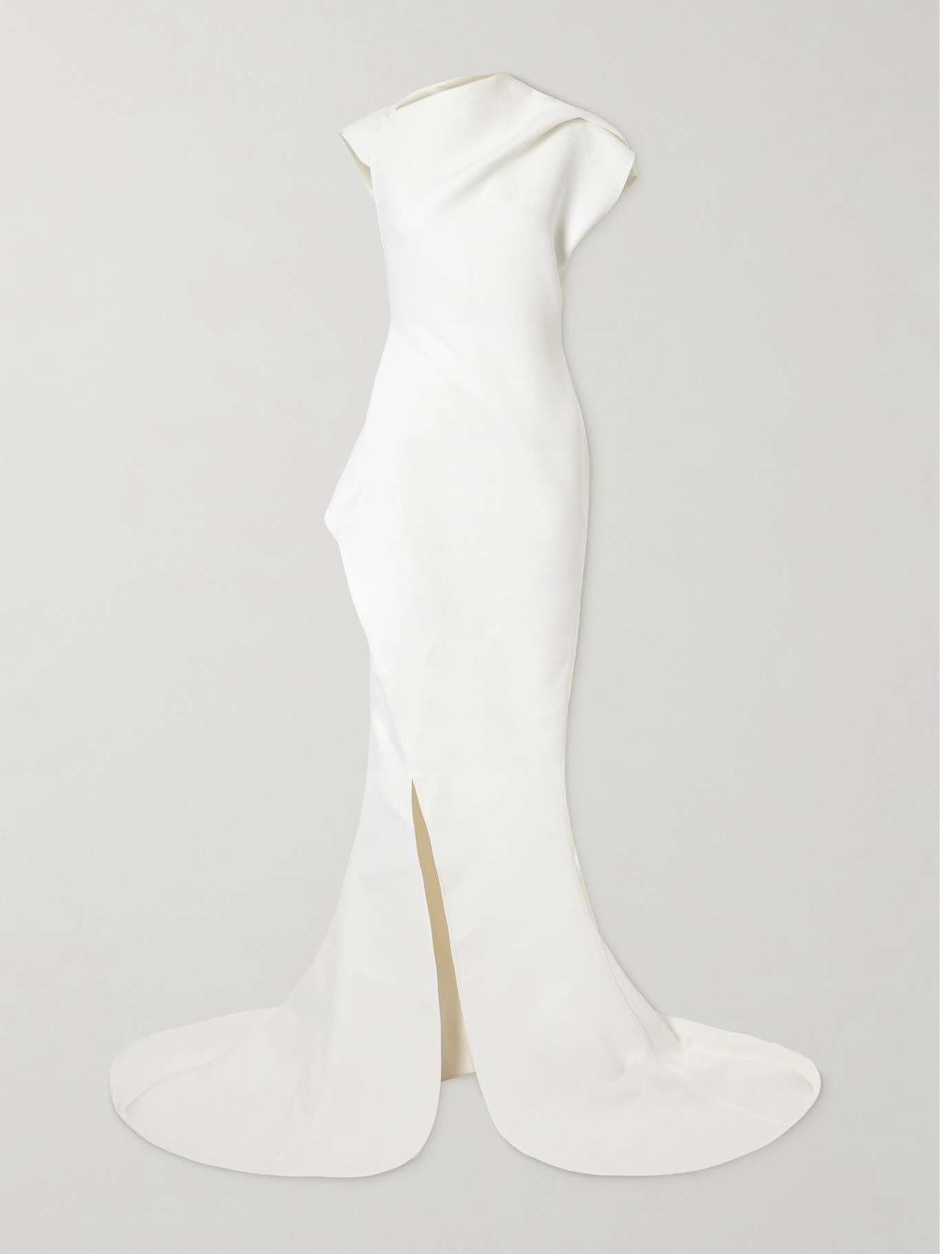 Victoire asymmetric gathered crepe gown White - 2