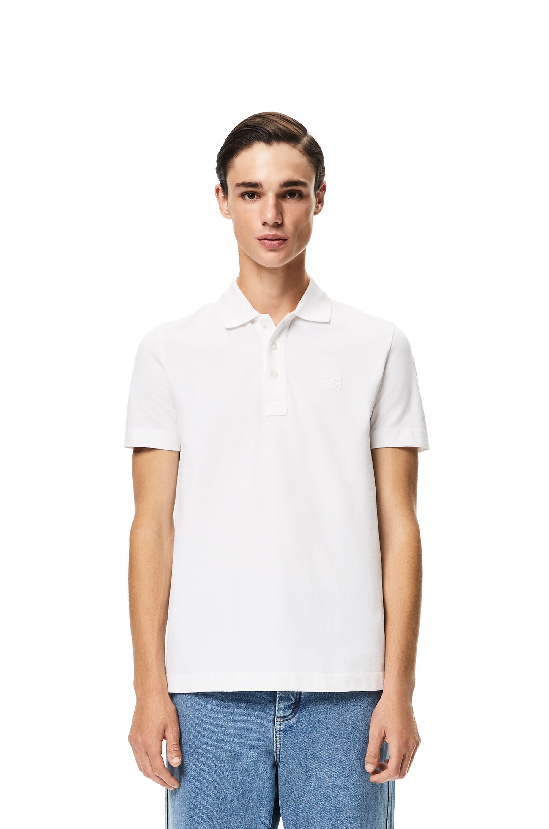 Anagram embroidered polo in cotton - 3