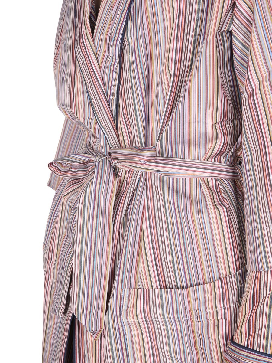 COTTON DRESSING GOWN WITH STRIPED PATTERN - 4