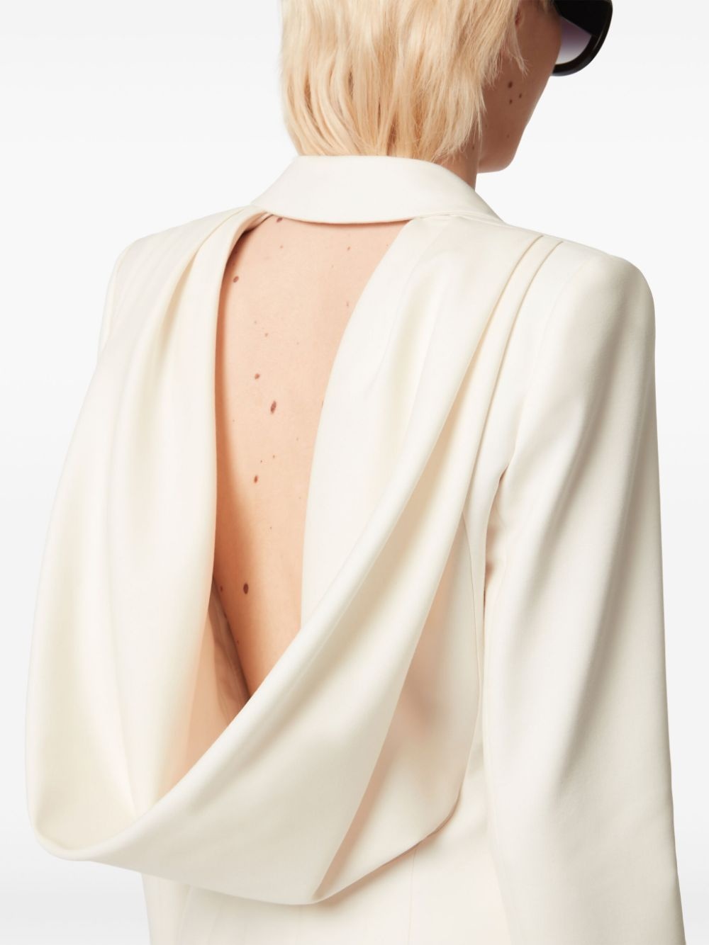 open draped back blazer - 5