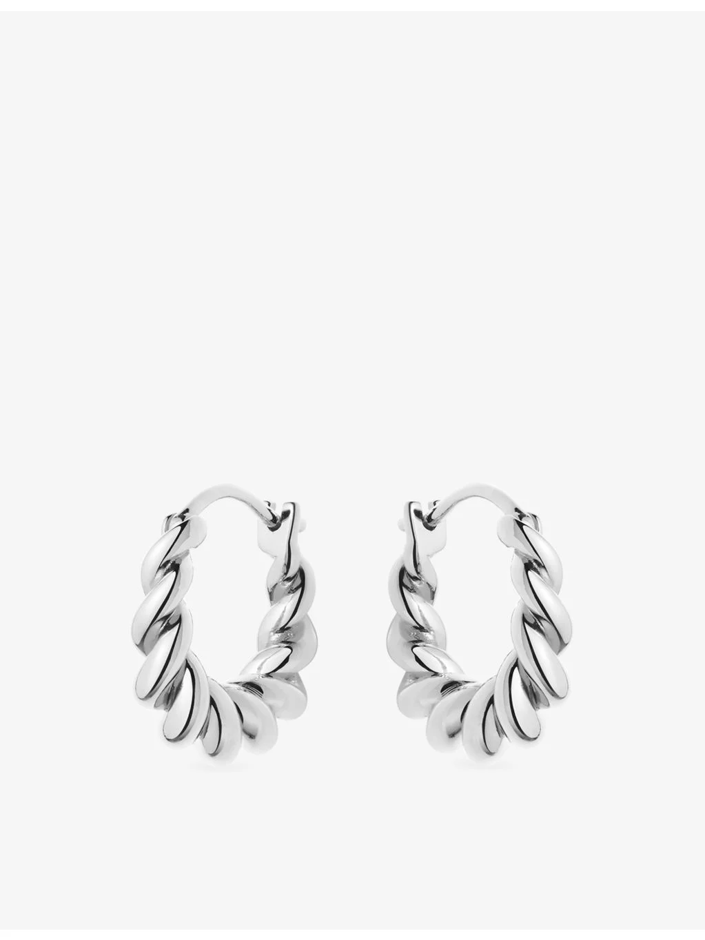 Tidal Small Silver Plated Brass Hoop Earrings - 1