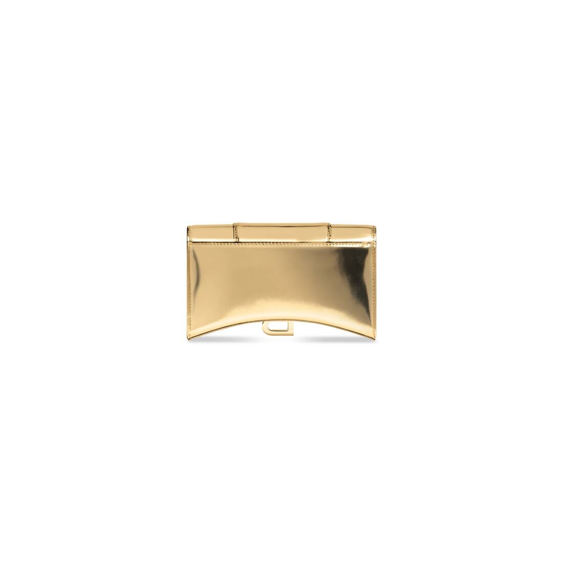 Women's Hourglass Wallet On Chain Mirror Effect in Gold - 4