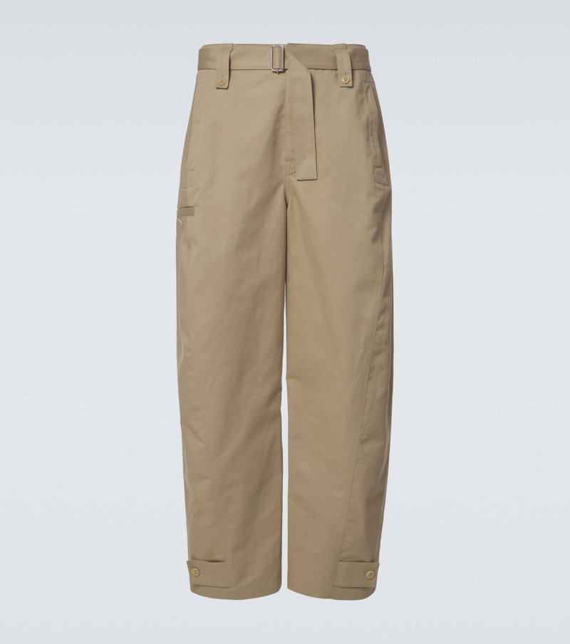Twisted cotton and linen twill pants - 1