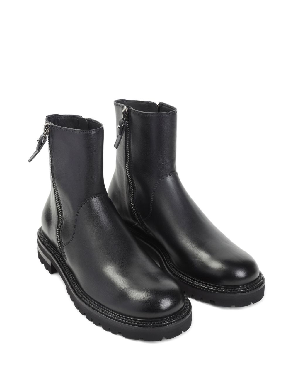 zip leather boots - 2