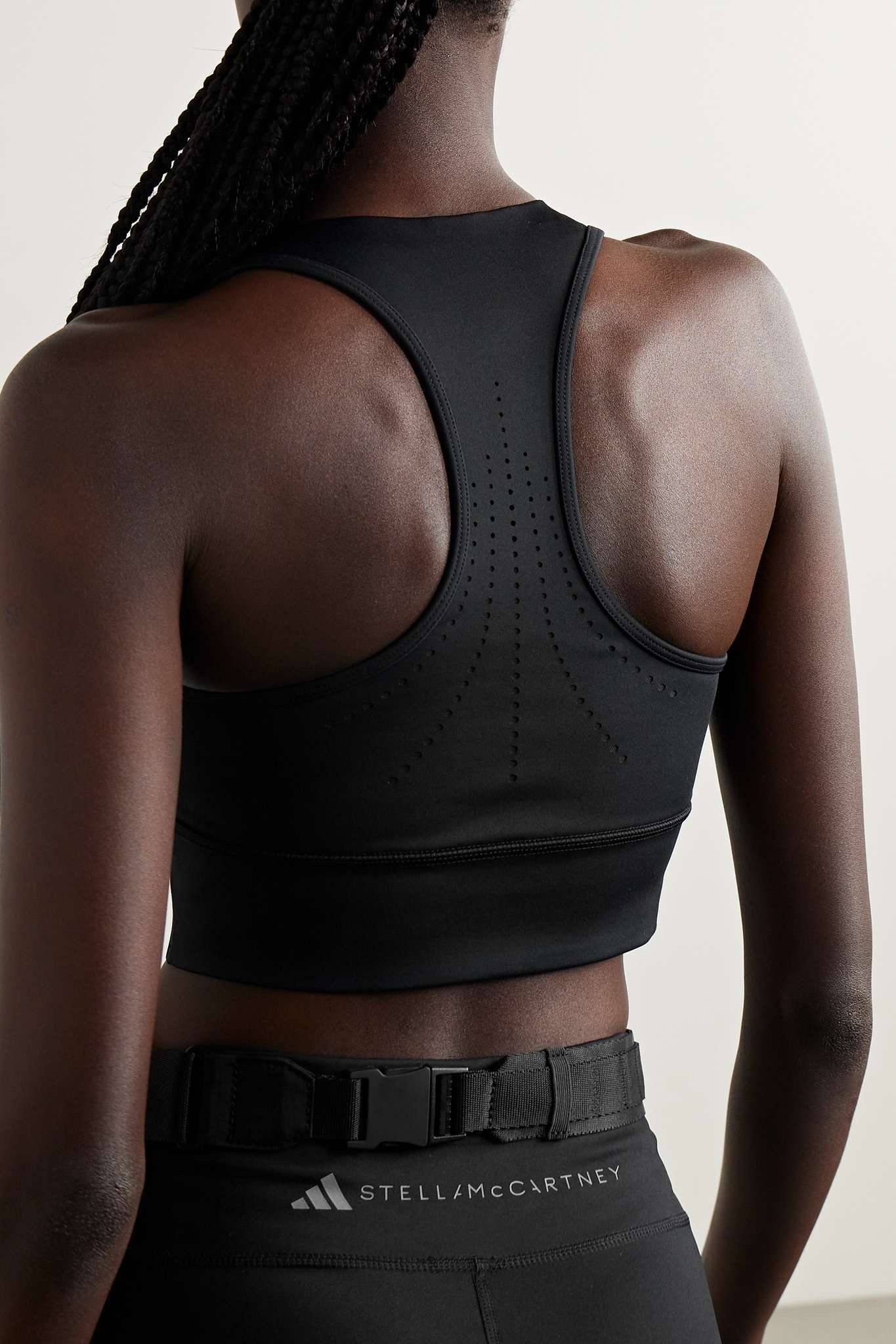 TruePurpose mesh-trimmed printed stretch recycled sports bra - 3