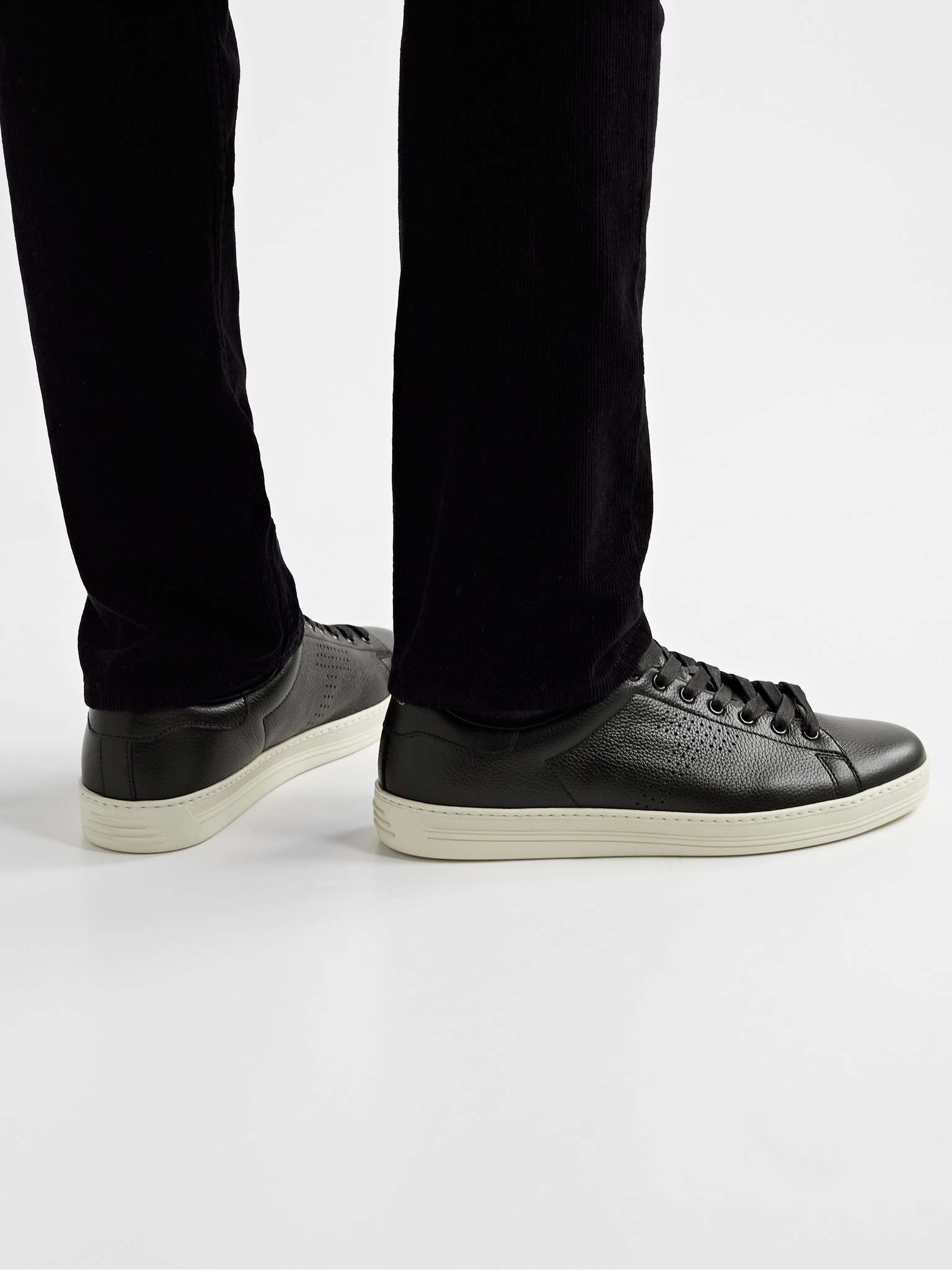 Warwick Perforated Full-Grain Leather Sneakers - 2