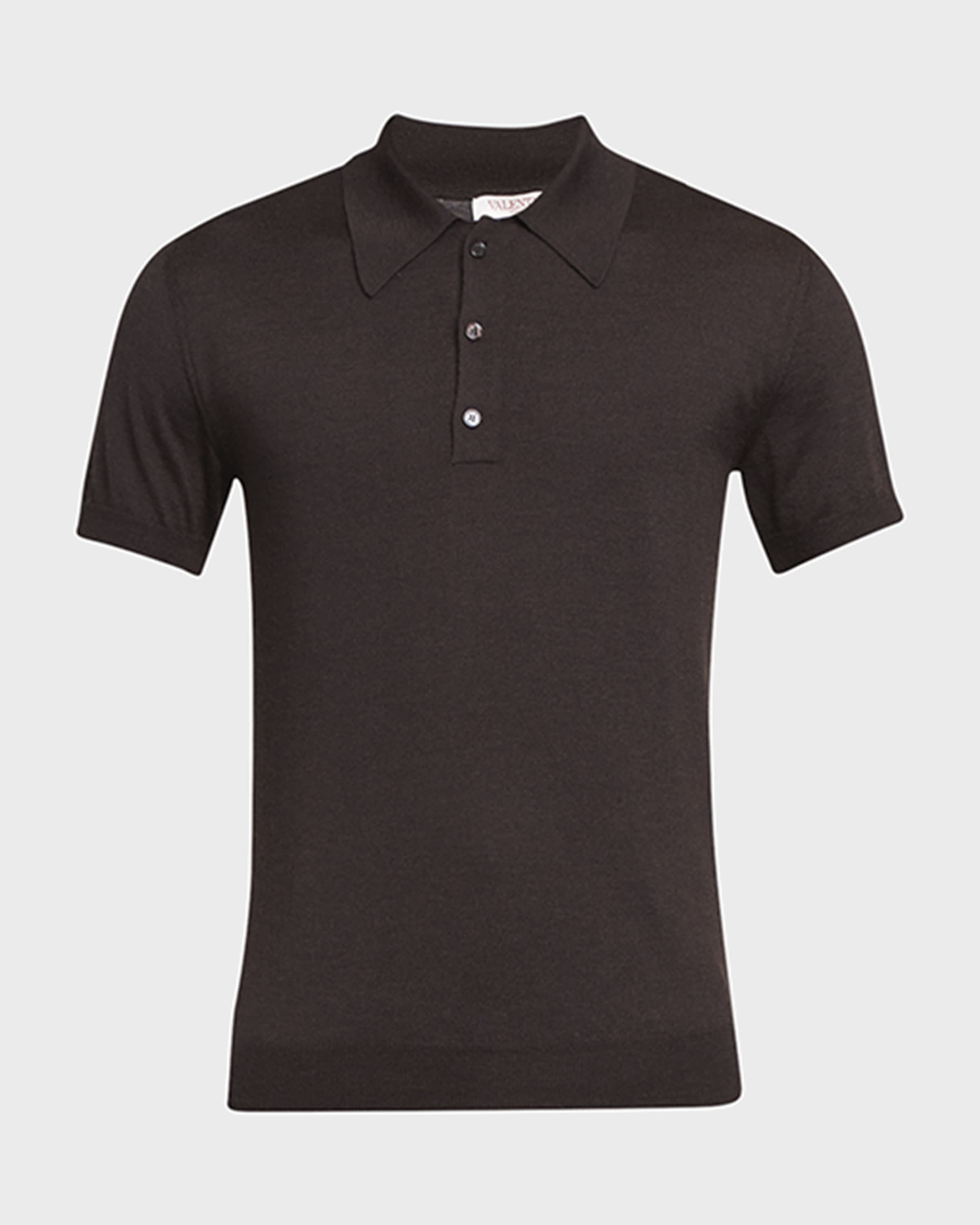 Men's Cashmere Knit Polo Shirt - 1