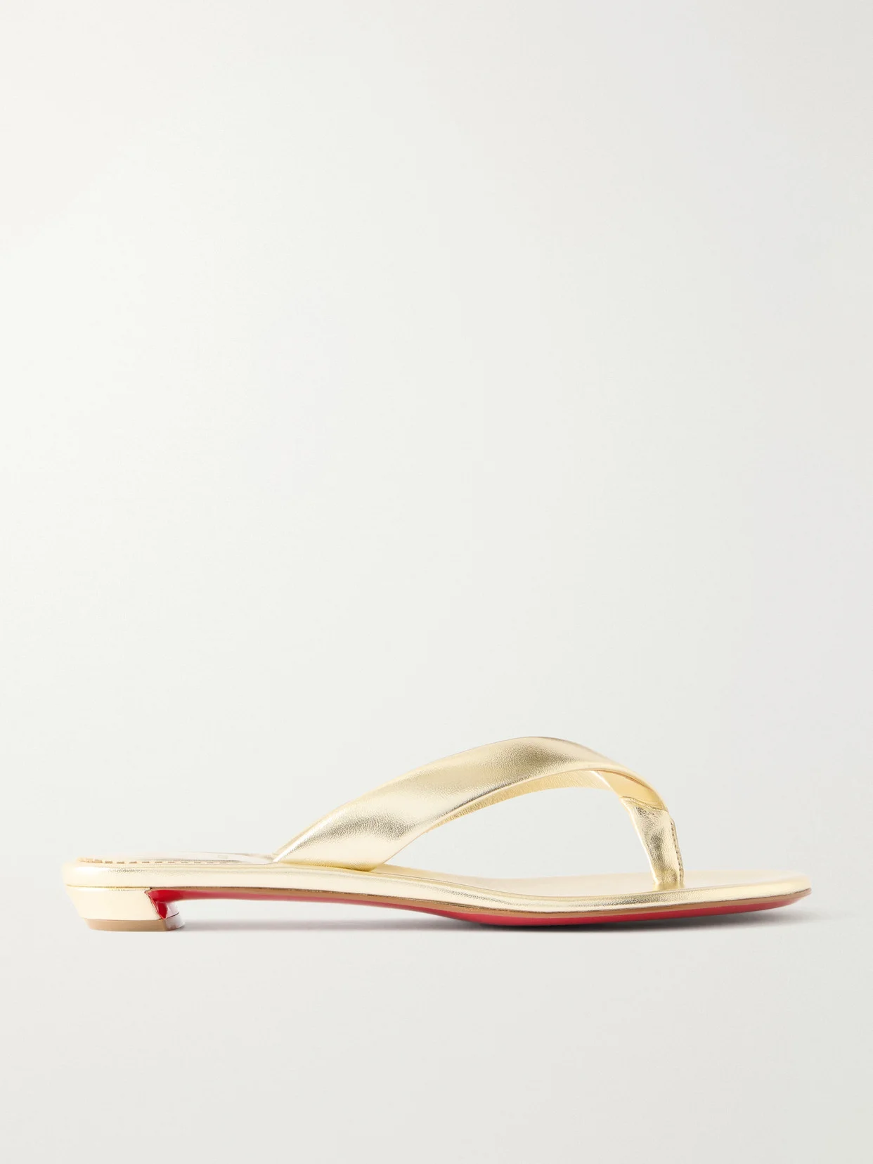 Miss Z Metallic Leather Thong Sandals - 1