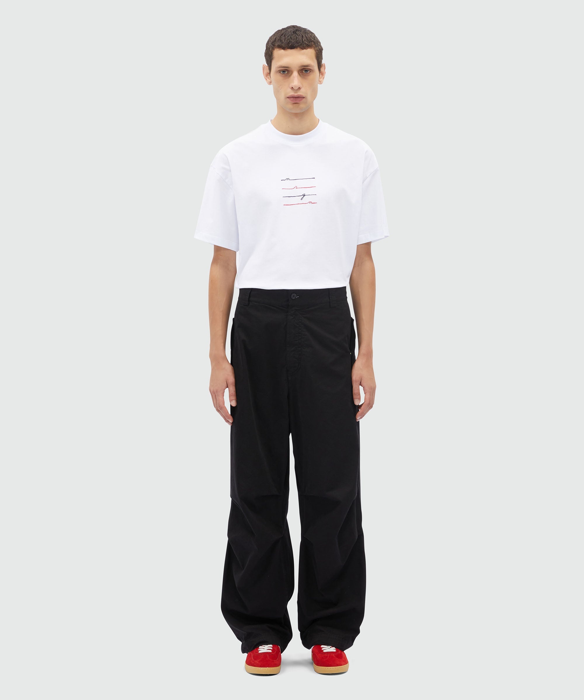 Black cargo trousers in "parachute" canvas - 2