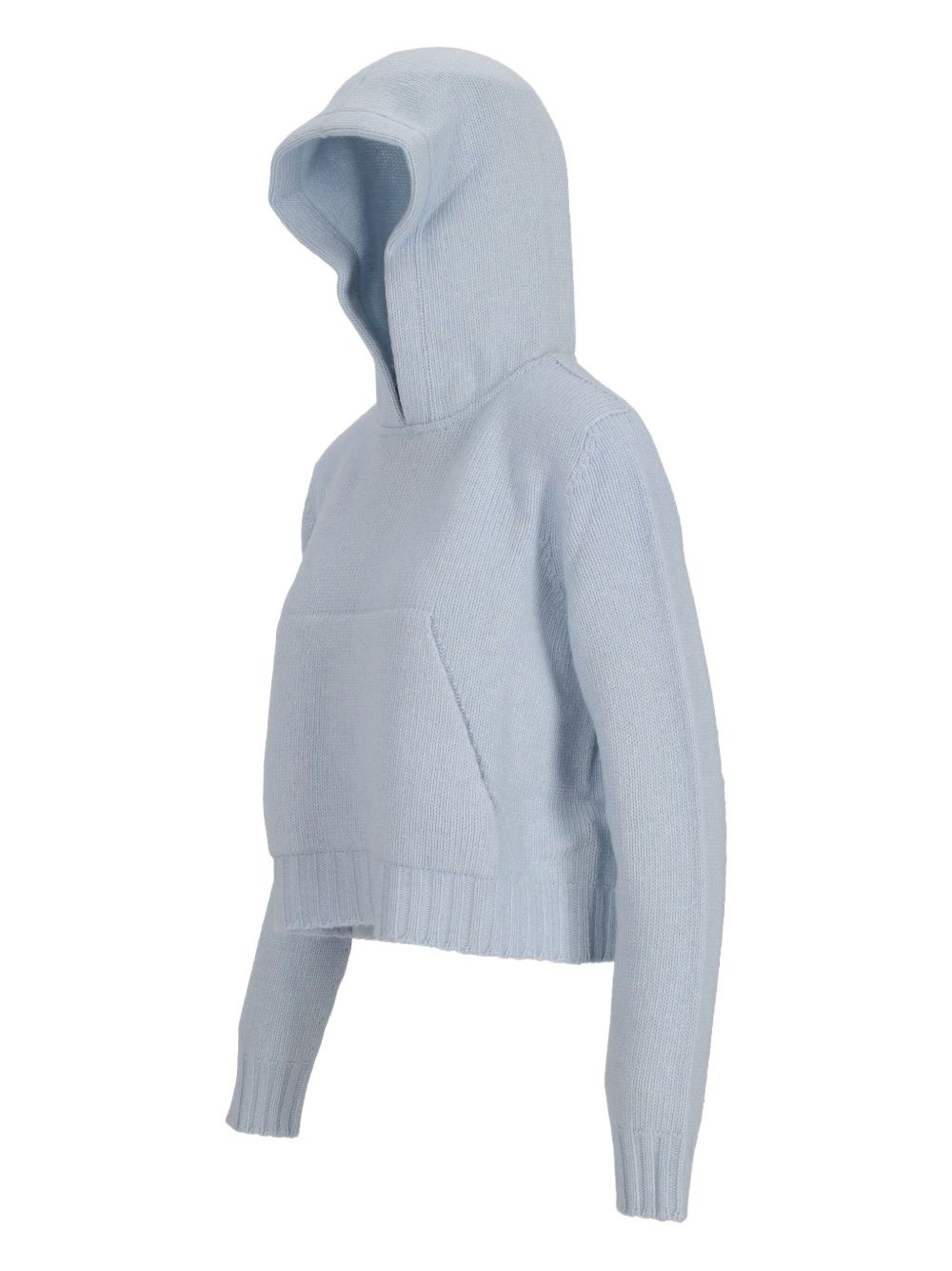 pouch-pocket knitted hoodie - 4