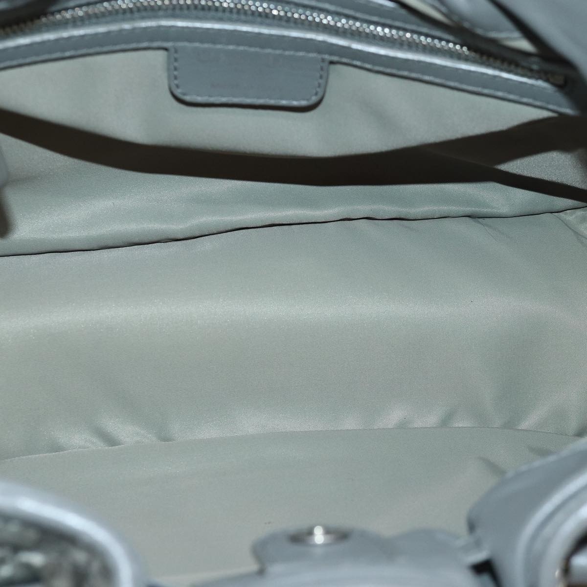 DIOR Canage Hand Bag Nylon Gray Silver - 11