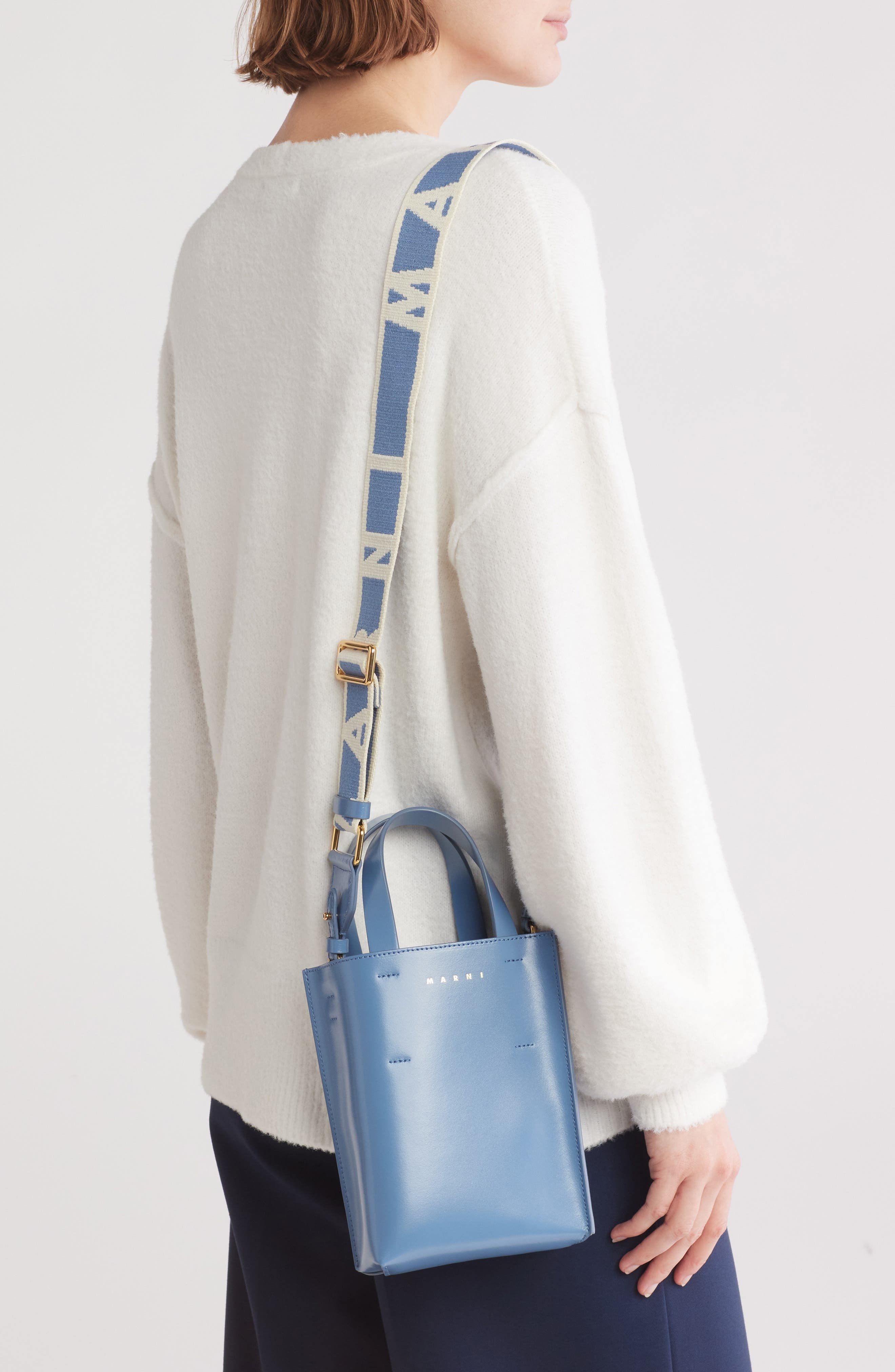 Marni Mini Museo Leather Tote in Turquoise at Nordstrom - 2