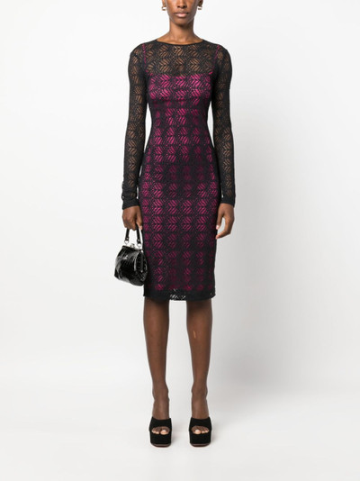 VERSACE JEANS COUTURE sheer long-sleeved dress outlook