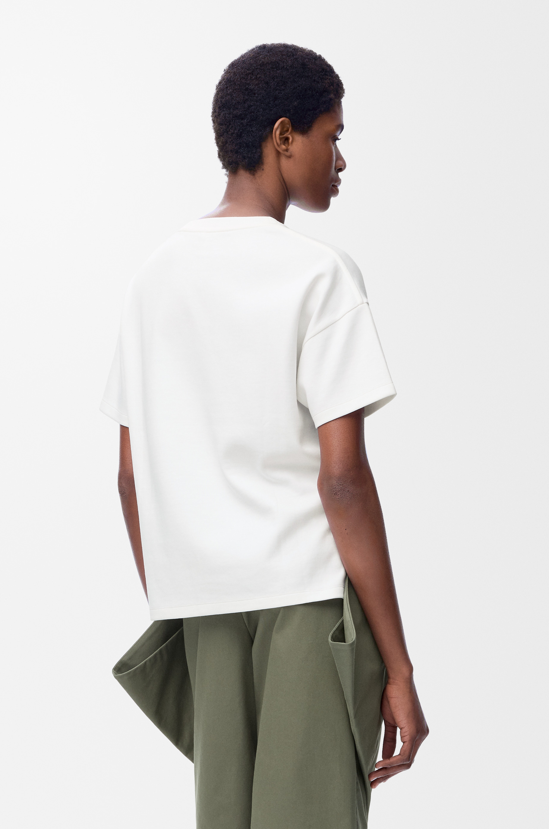 Asymmetric T-shirt in cotton blend - 4