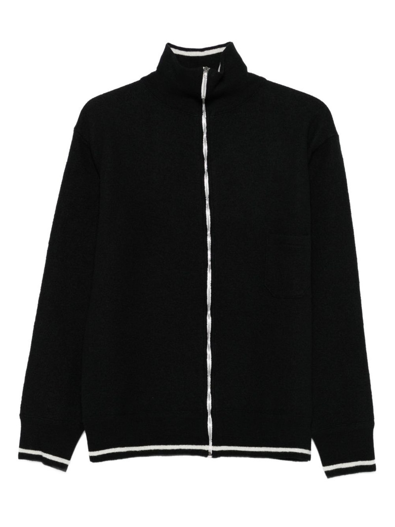 zip-front high-neck cardigan 1