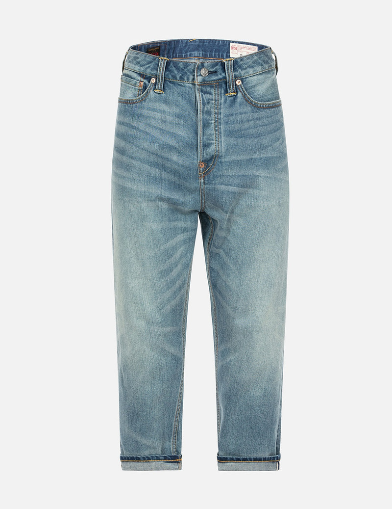 EVISU Diamond Daruma Printed Pocket Cropped-Fit Jeans #2027 outlook