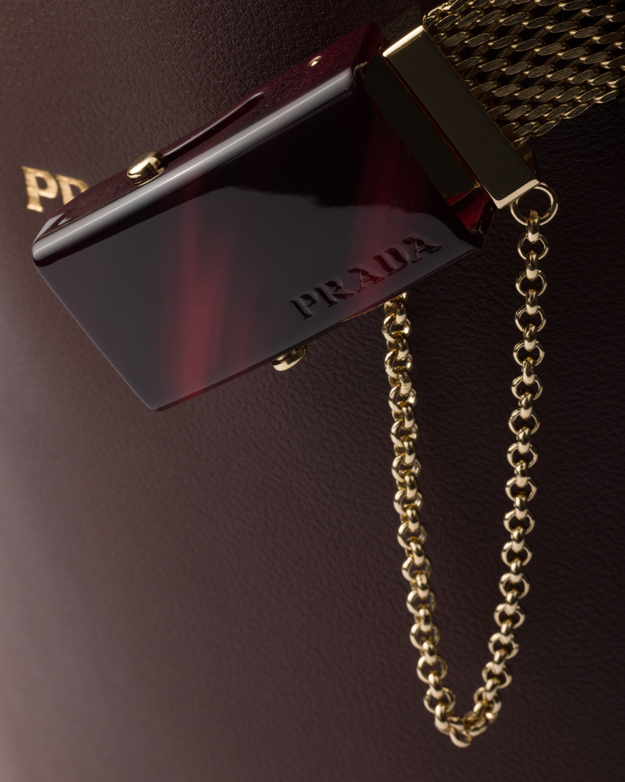 Prada Buckle leather bucket bag with jeweled belt - 6