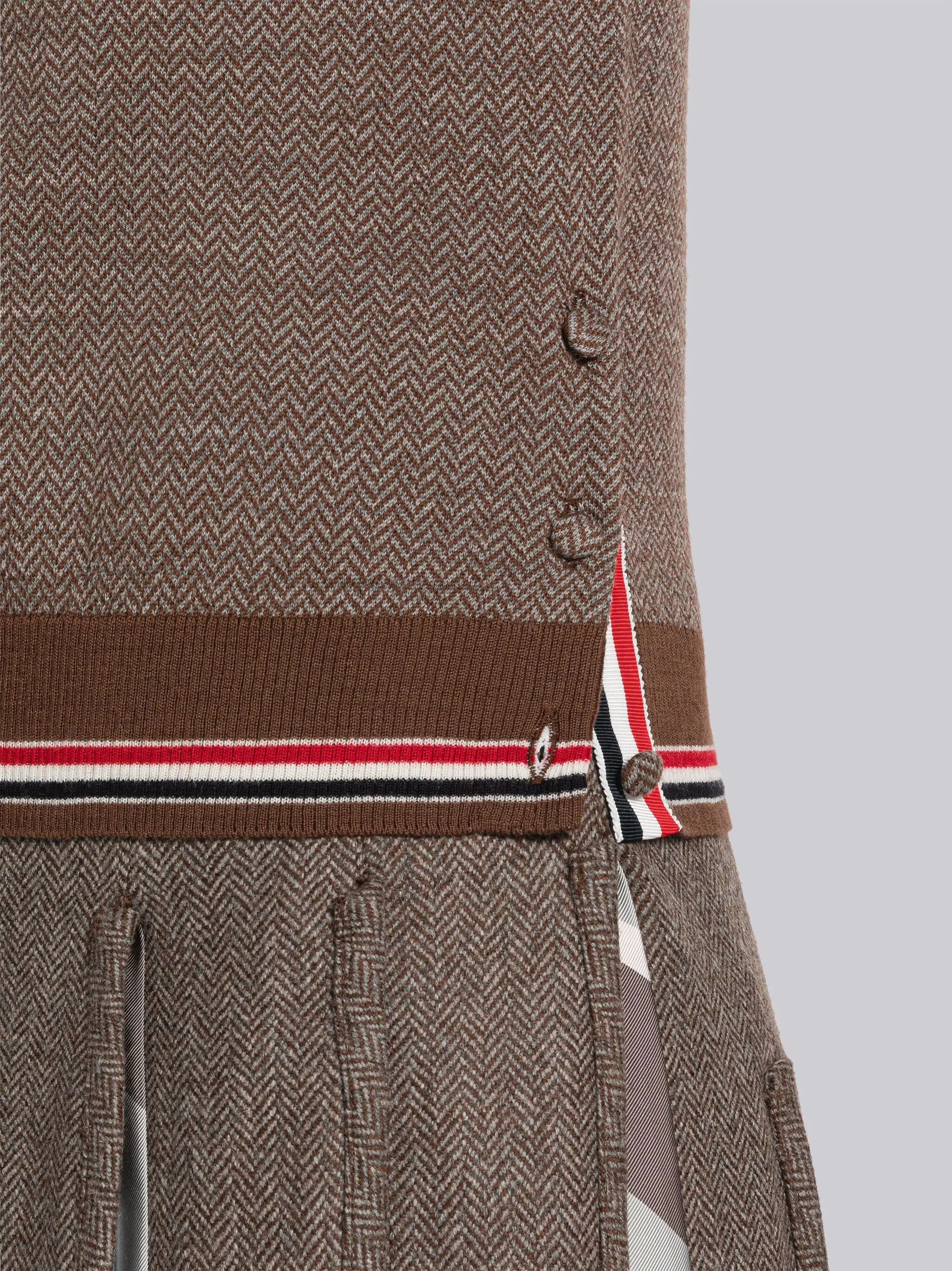 Herringbone Jacquard Short Sleeve Pullover - 6