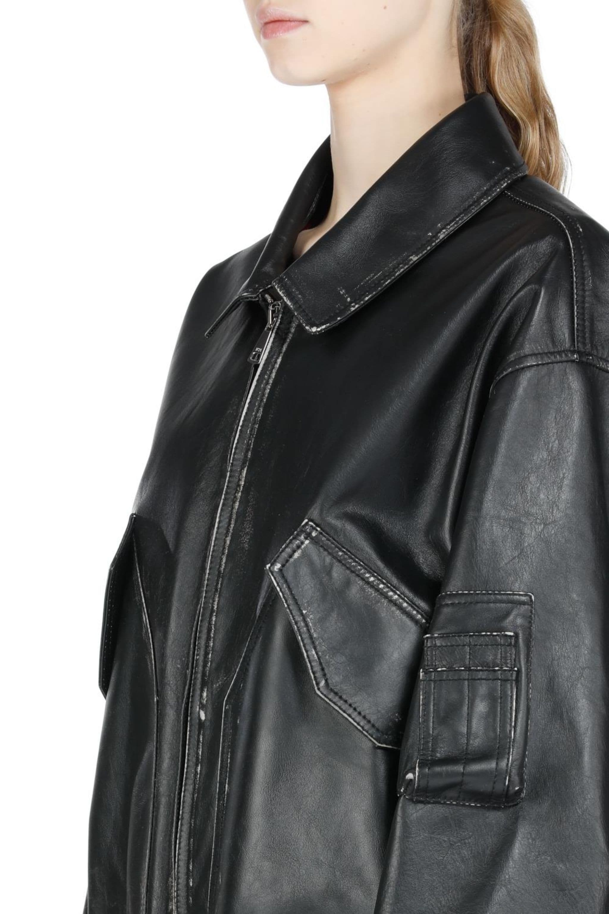 LEATHER BOMBER JACKET - 5